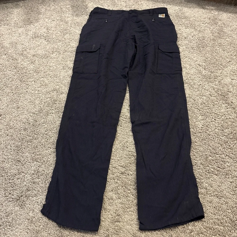 Carhartt FR 34x34 FLAME RESISTANT Navy Blue Cargo Work Pants 344-20 Rare FR